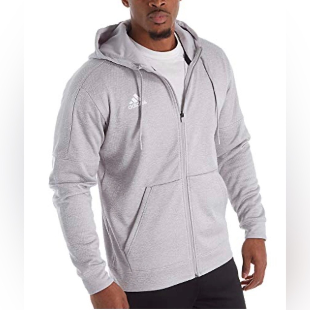 Adidas team issue grey full zip hoodie